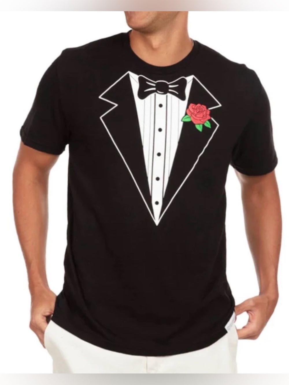 Tipsy Elves MEN'S TUXEDO TEE Size XL with Free Tux OS Socks